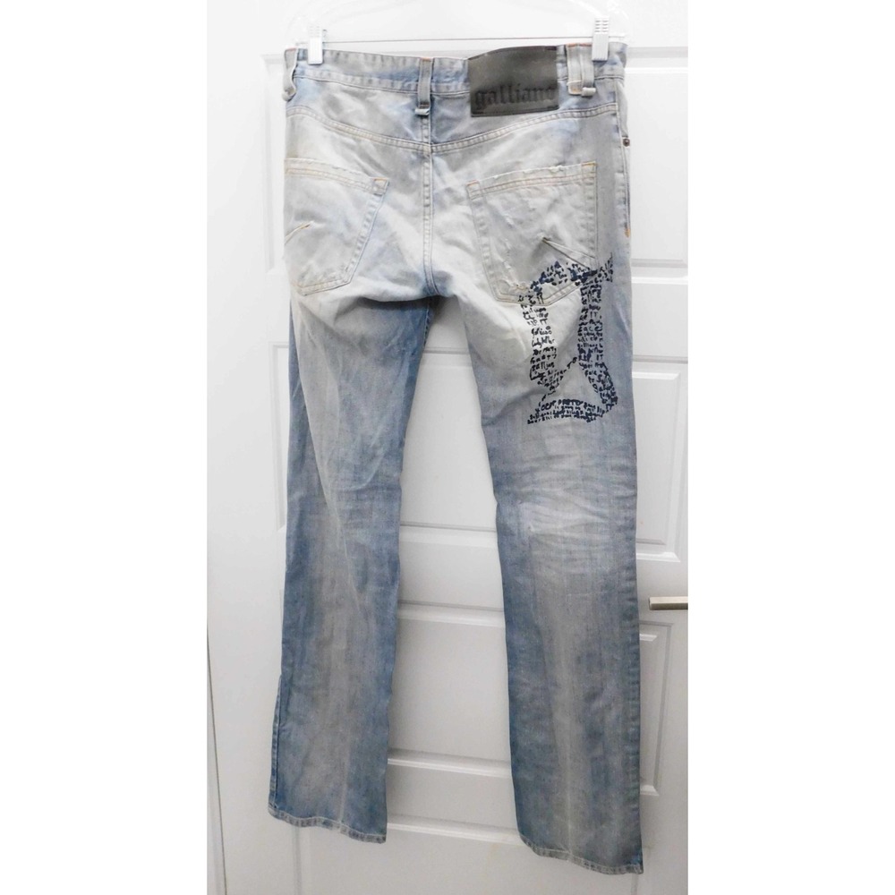 John Galliano Light Washed Blue Denim Jeans Pants Mens 34in waist Vintage Y2K